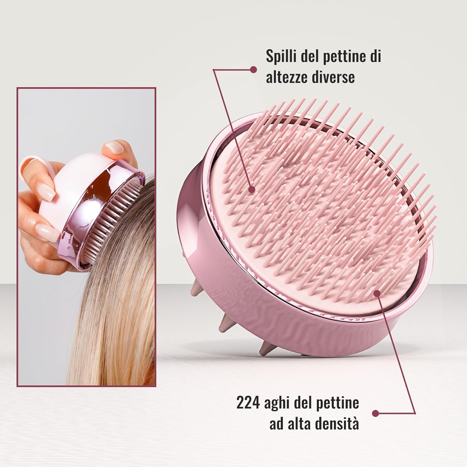 Thumbnail 2 de SHINLEA Massaggiatore cuoio capelluto spazzola in silicone rosa