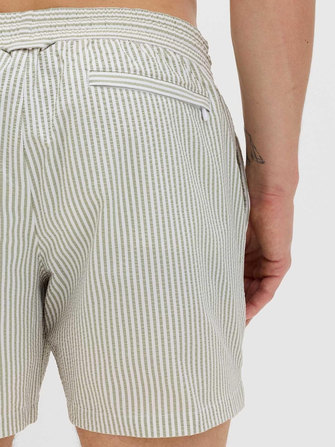 Detalle 1 de Marks & Spencer Seersucker-zwembroek voor heren met trekkoord en zijzakken