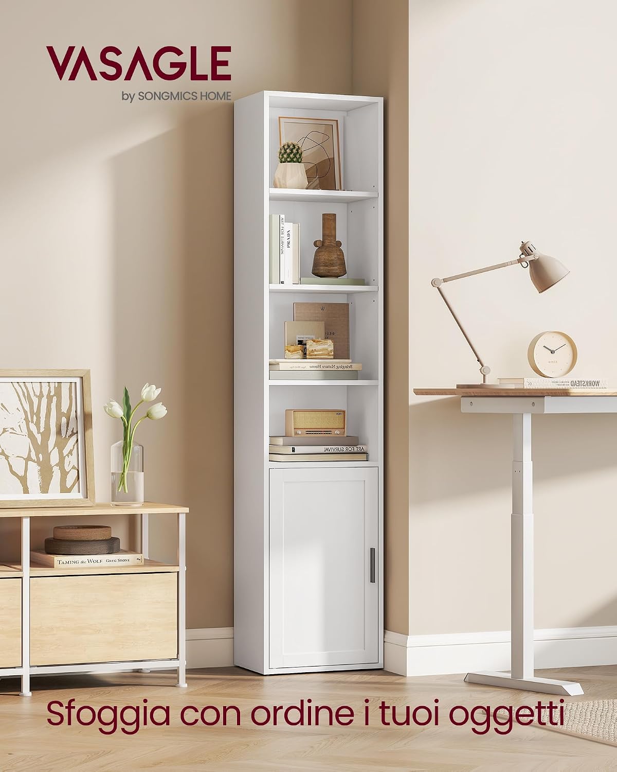 Detalle de VASAGLE Libreria LBC401W01 6 ripiani 175 cm