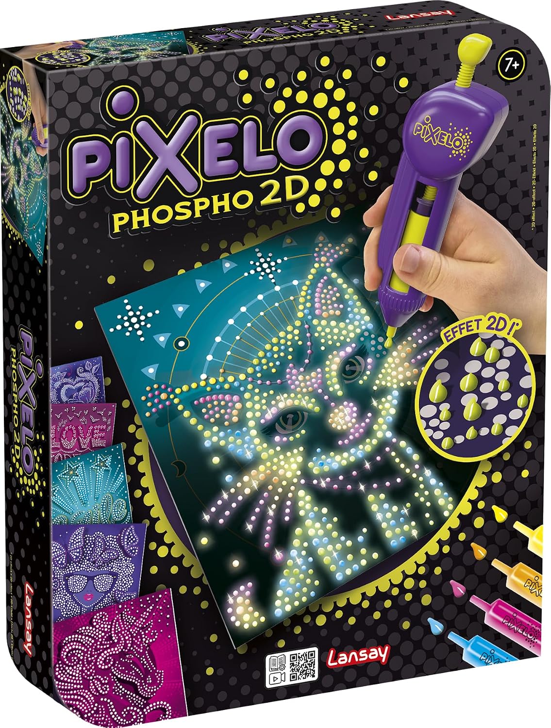 Detalle de Lansay Pixelo Phospho 2D tekenset met 8 lichtgevende tekeningen