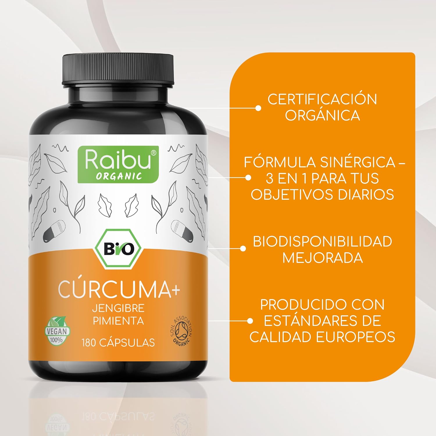 Thumbnail 2 de Raibu Curcuma 1500mg con jengibre y pimienta