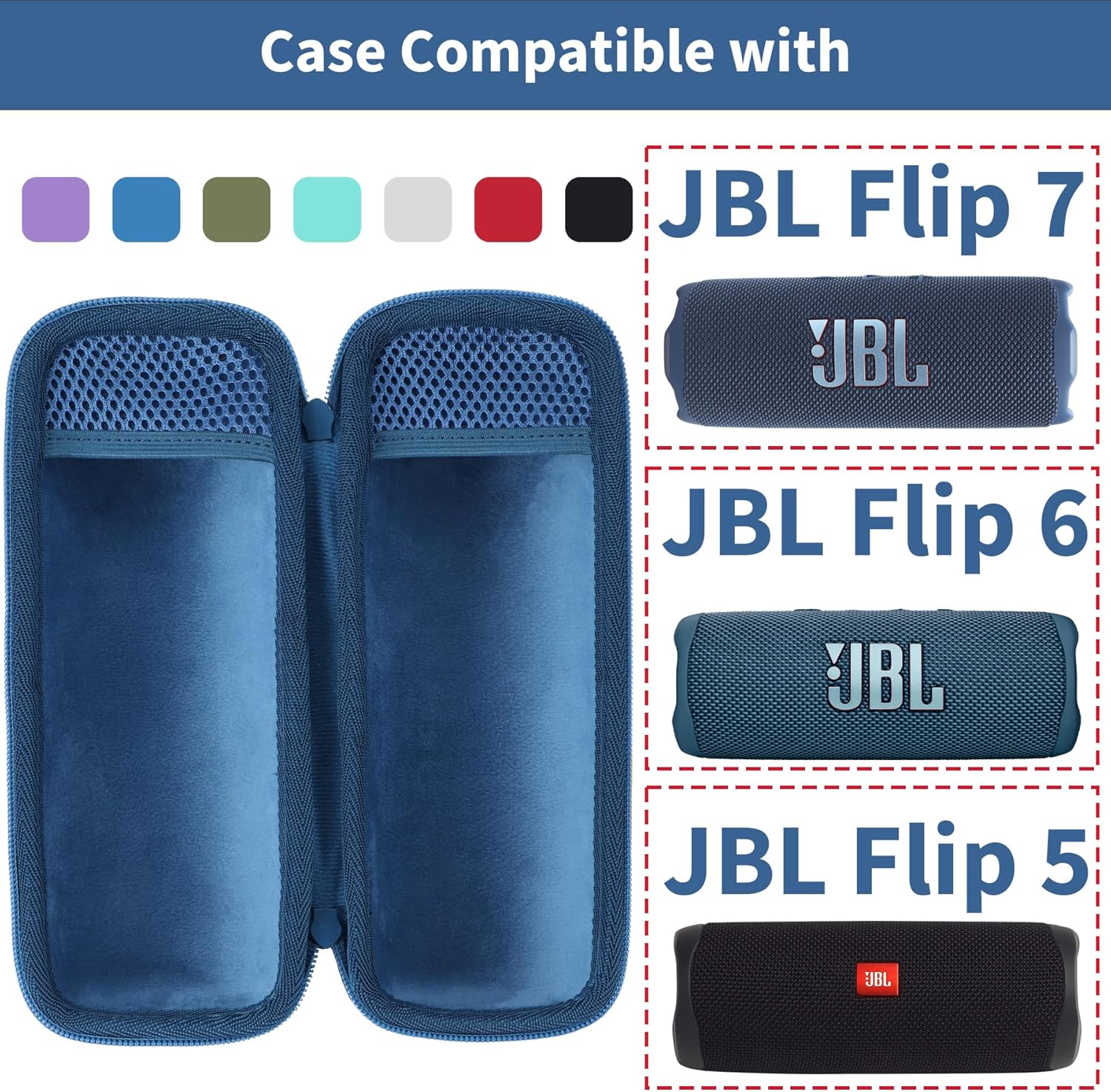 Detalle de Peyyargo Hart-Schutzhülle kompatibel mit JBL Flip 7/Flip 6/Flip 5 – harte Tasche mit Innenfächern