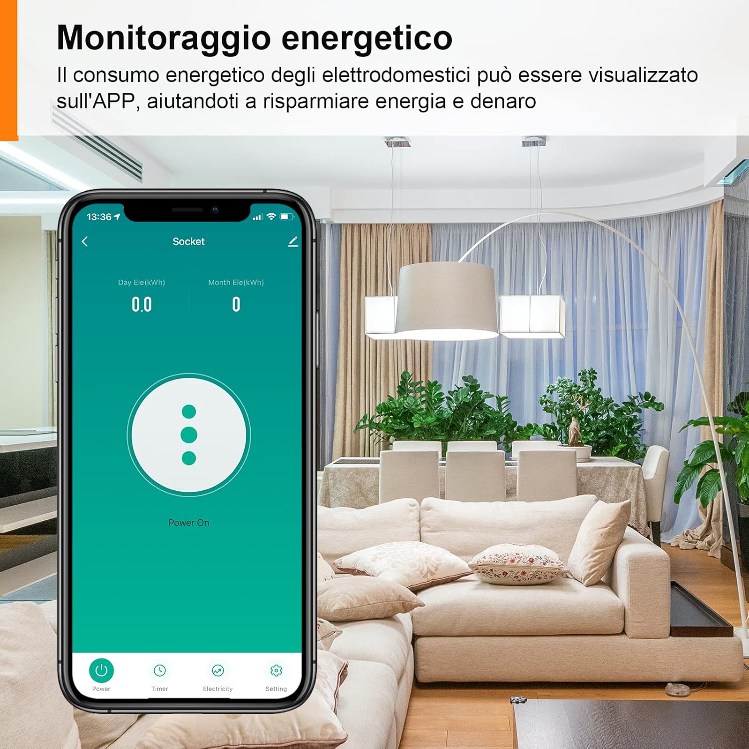 Thumbnail 2 de Presa WiFi Italiana 16A 3680W con monitoraggio energetico intelligente e timer (2 pezzi) compatibile con Alexa & Google Home