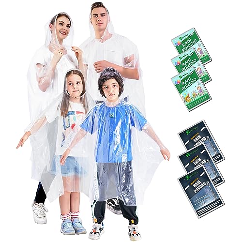 Imagen de SWOGAA Disposable Rain Ponchos for Adults & Kids – Extra Thick 6 Pack en OfertitasTOP