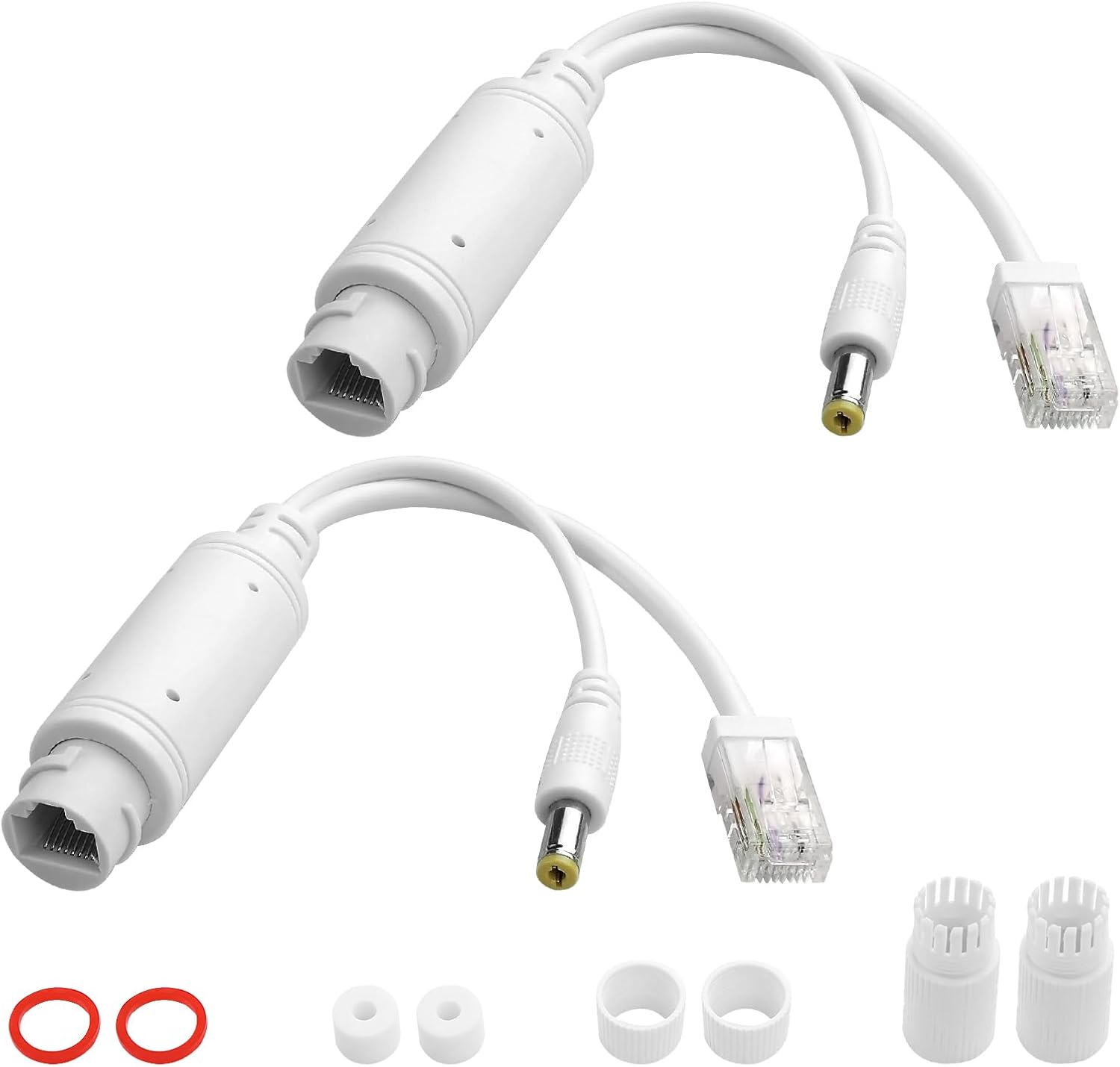 TIENFOKOTA PoE Splitter 48V to 12V IP55 Waterproof (2-Pack) for IP Cameras