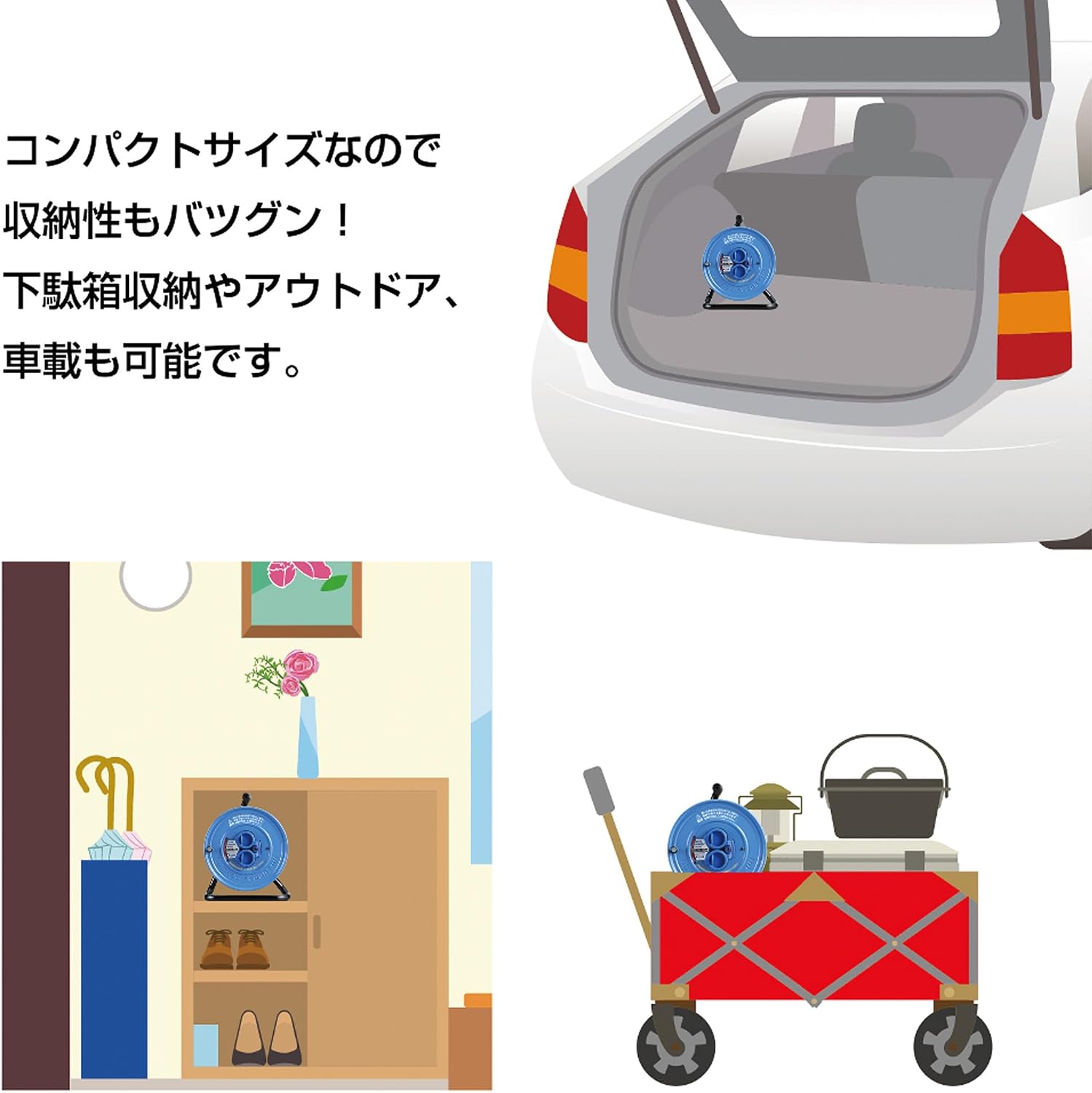 Thumbnail 6 de ハタヤ SS-10S サンデーレインボーリールミニ 屋外用コードリール 10m・温度センサー内蔵