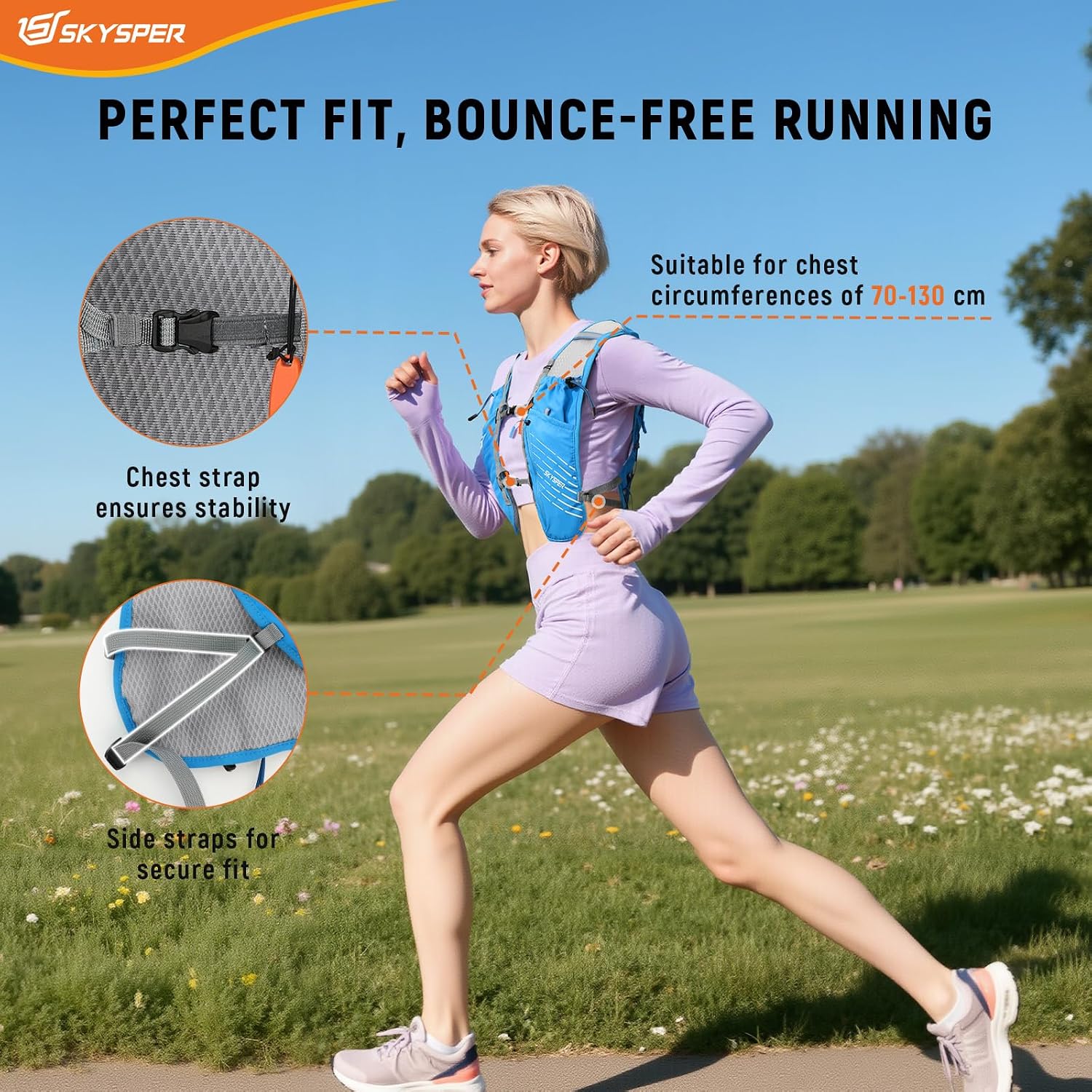 Detalle 2 de SKYSPER Zaino Idratazione 12L per trail running