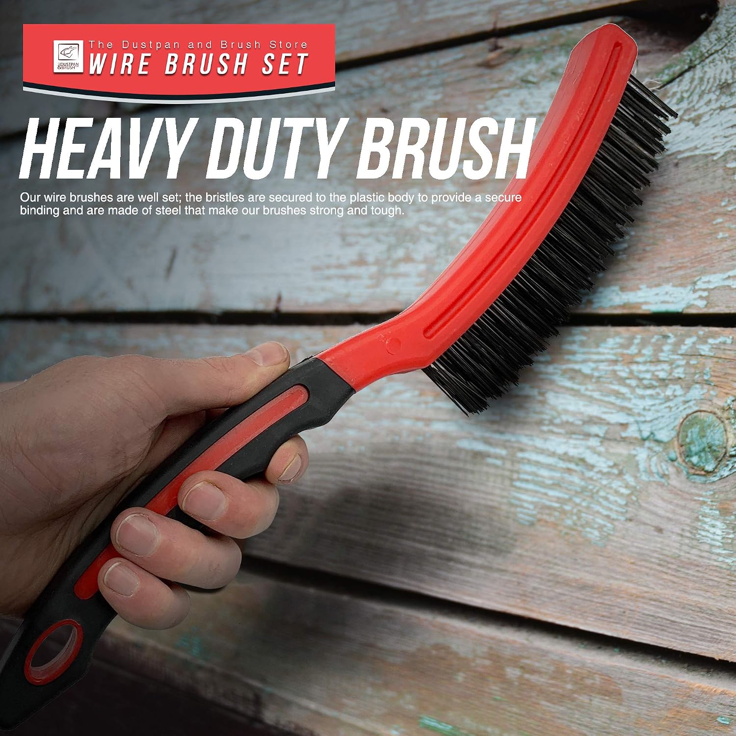Thumbnail 6 de Wire Brush Twin Pack: Heavy Duty Steel Brushes with Easy-Grip Handles