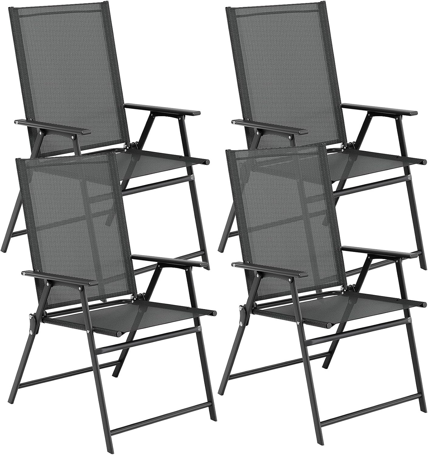 Detalle de LIFERUN MC1105 klapstoelen, set van 4 met Teslin-zitting en armleuningen