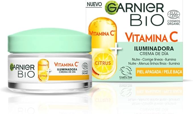 Garnier Vitamina C Crema Día Iluminadora, 24H, Vegana, 50 ml
