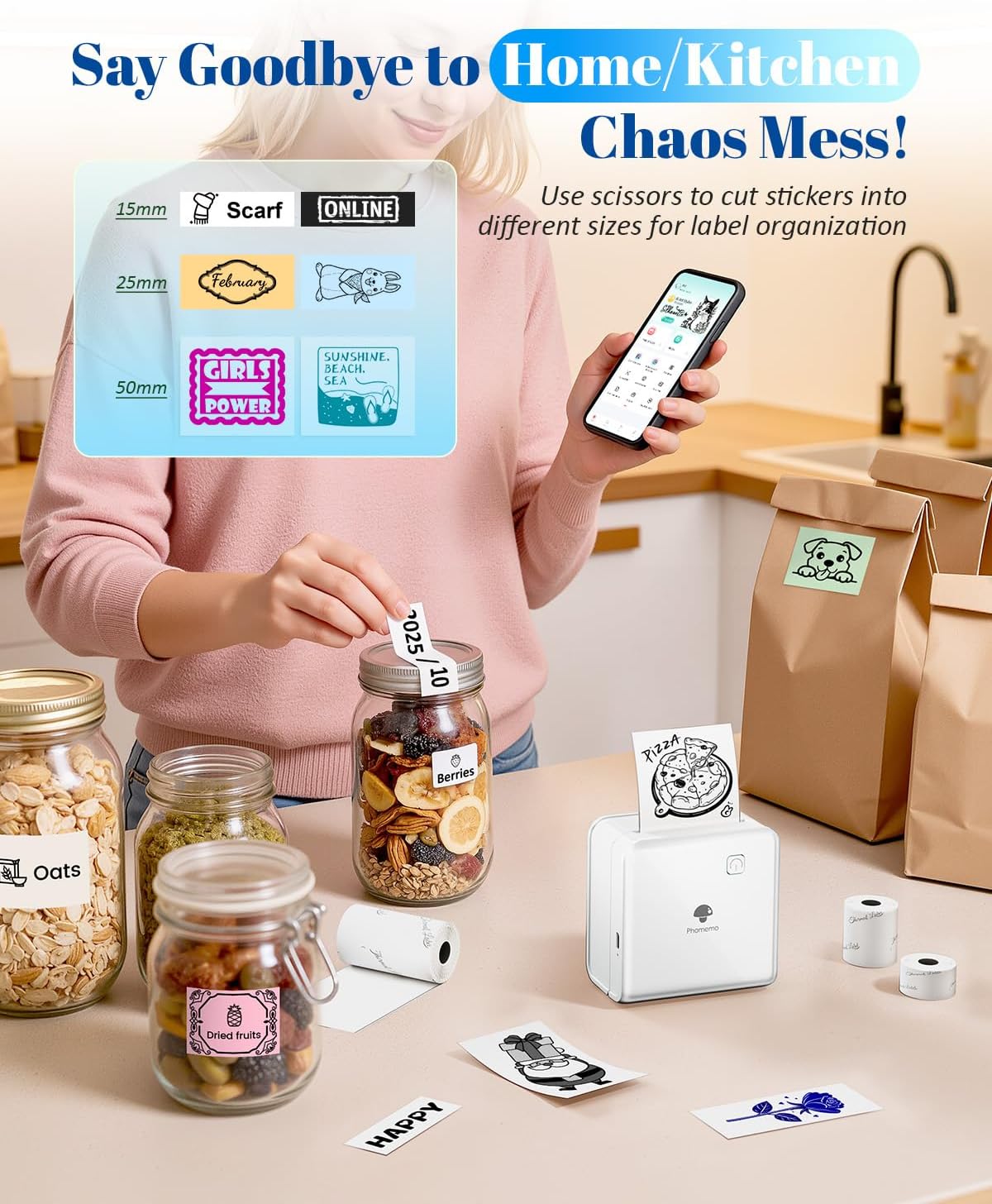 Thumbnail 6 de Phomemo P2S mini sticker printer 300dpi