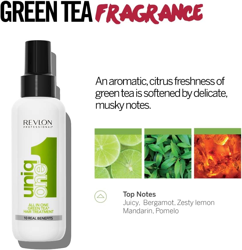 Detalle de REVLON Professional UNIQONE Hair Treatment Leave-In (Green Tea) – 150 ml