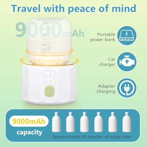 Detalle 2 de Vicloon Portable Baby Bottle Warmer, Rechargeable, 4 Temperatures