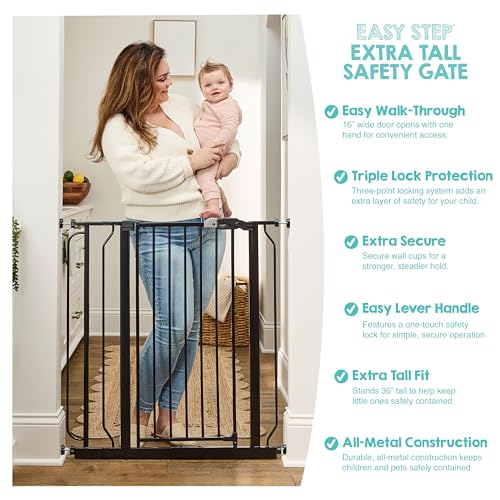 Detalle de Regalo Safety 91.4cm Extra Tall Baby Gate for Doorways & Bottom of Stairs