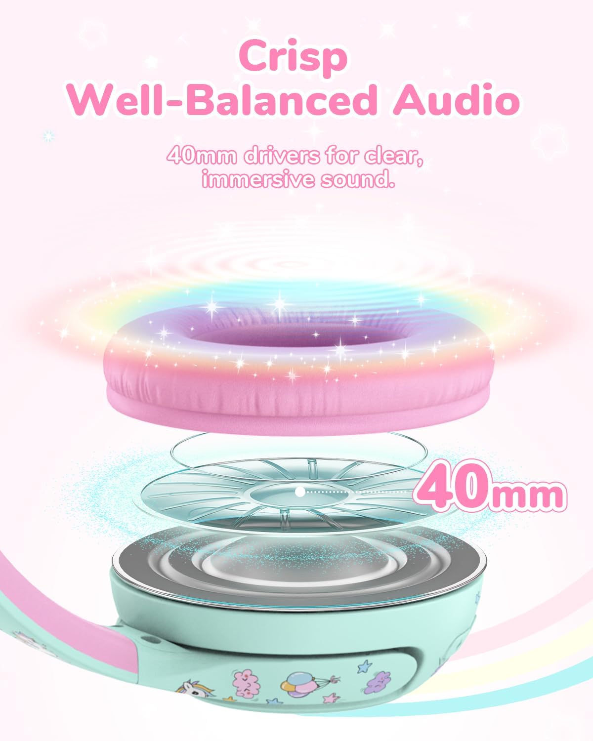 Thumbnail 6 de iClever BTH27 Bluetooth toddler headphones 74H