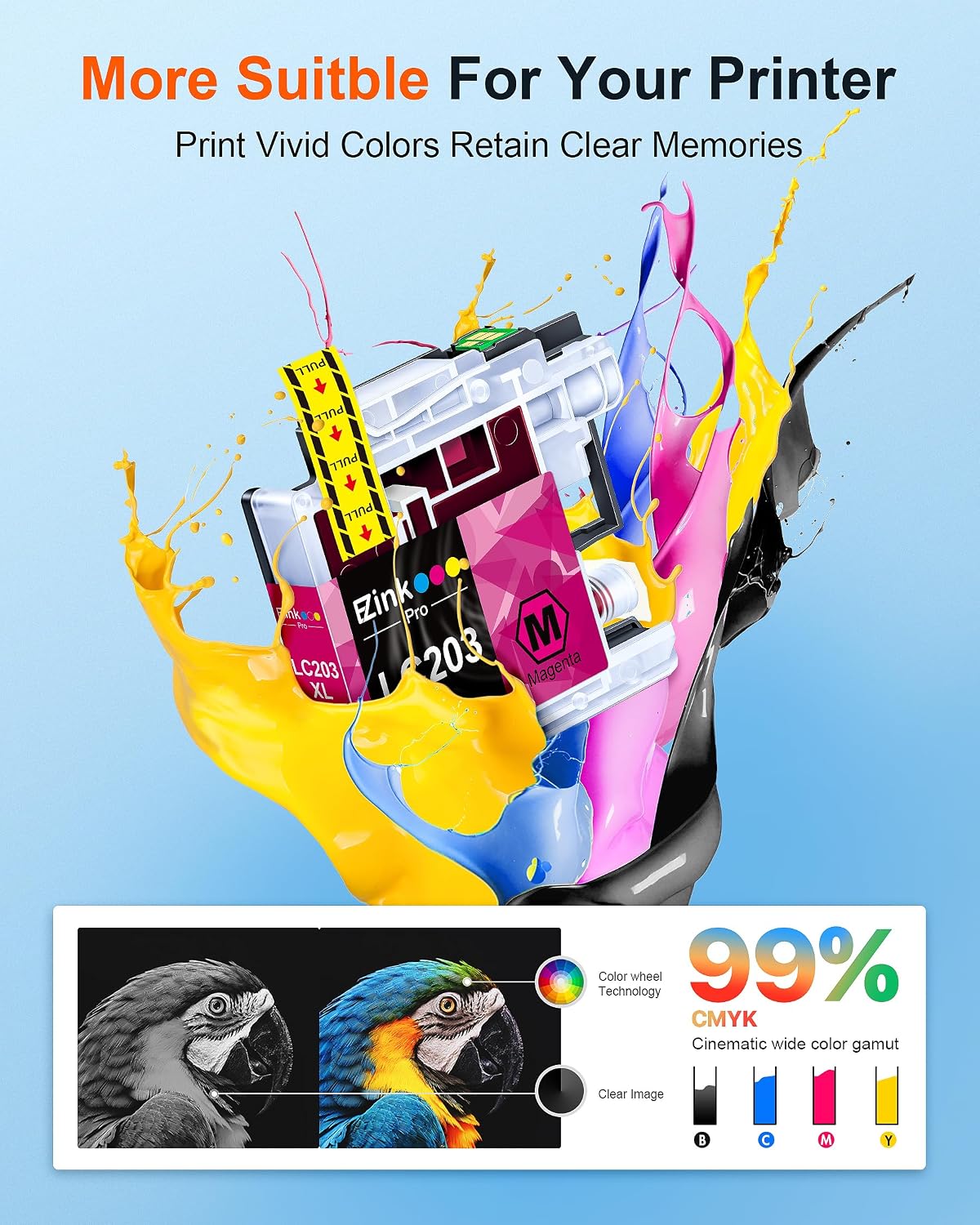 Detalle 2 de E-Z Ink Pro replacement ink cartridges LC203XL