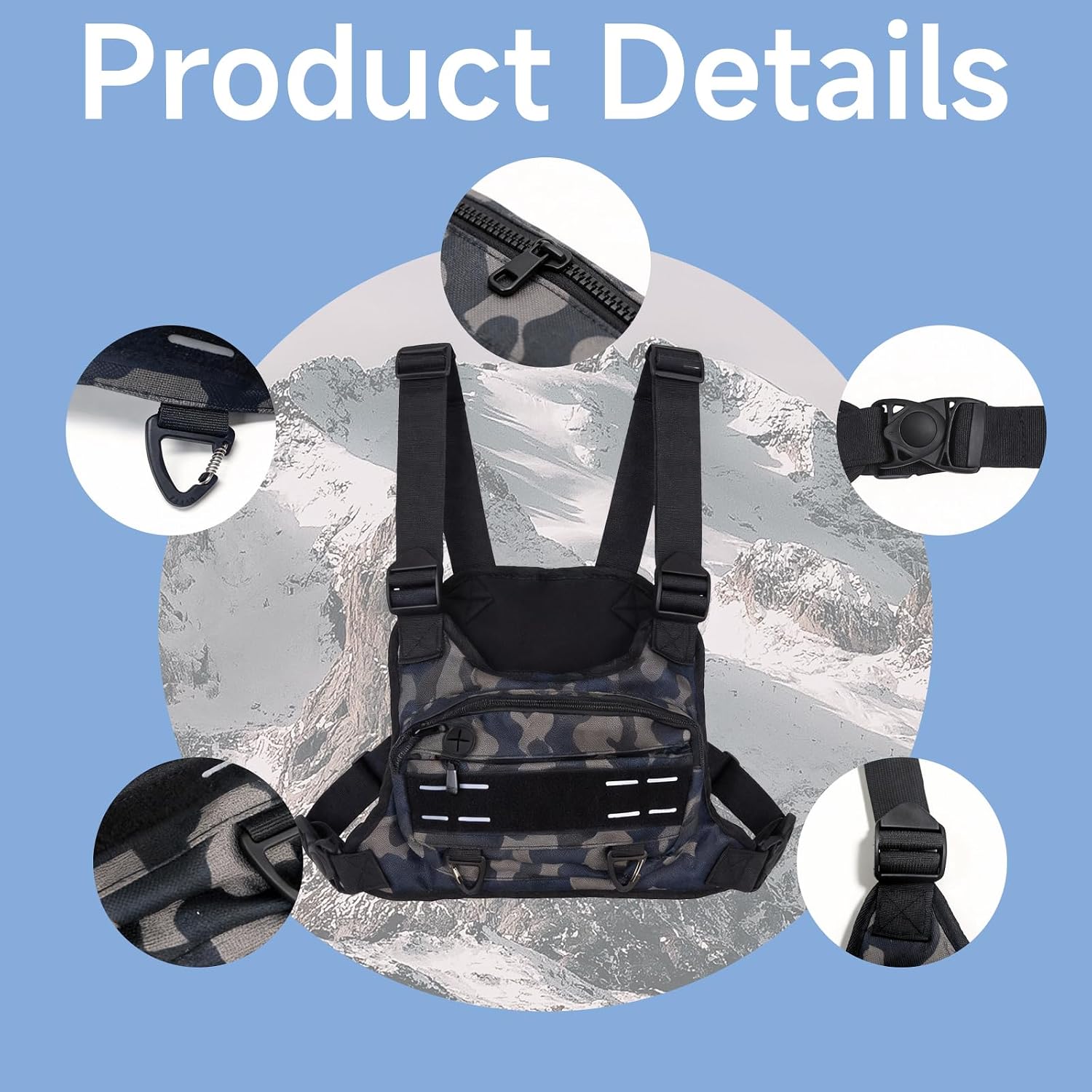Thumbnail 2 de Icetop Running Bag, Chest Rig: Multi-Functional Waterproof Chest Pack for Running, Hiking and Cycling