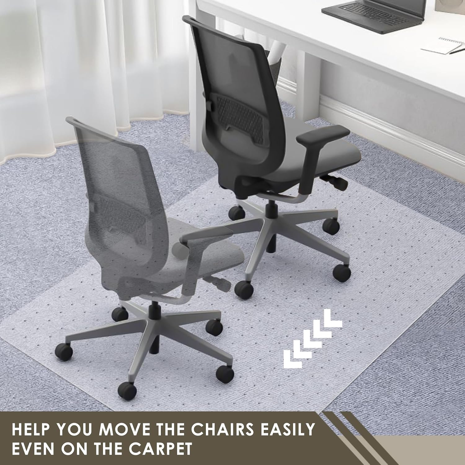 Thumbnail 5 de Azadx AZDPET-01 Heavy-Duty Carpet Chair Mat, Clear PET, 32" x 48