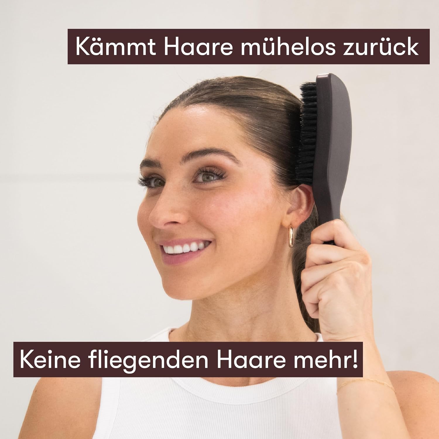 Thumbnail 1 de FRAMAR Sleek Bürste mit Wildschweinborsten – Natürliches Volumen und Glanz, Braun</br>Samt