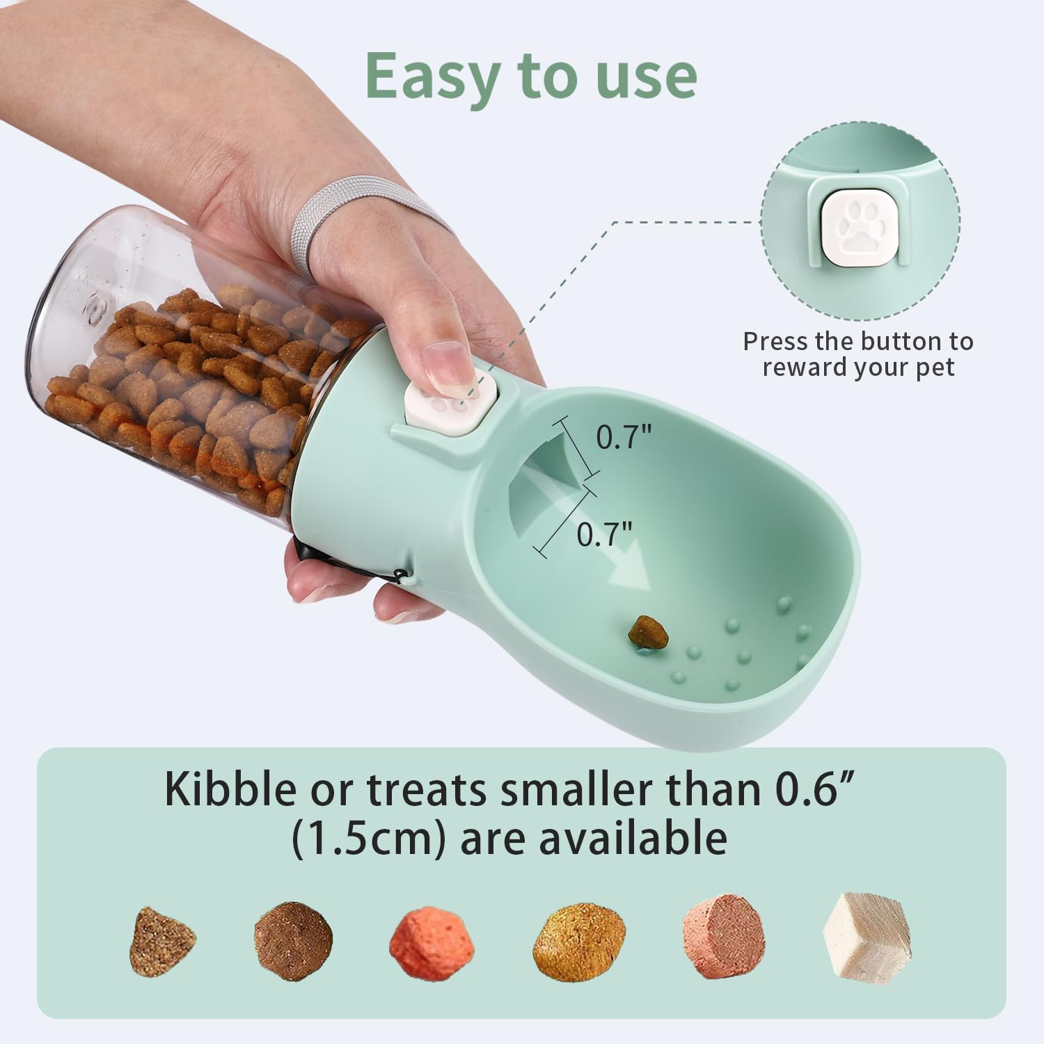 Detalle 2 de Colorday 3-in-1 Hundefutterstation: BPA-freier Leckerli-Spender, Clicker und Beutel für Training und Outdoors