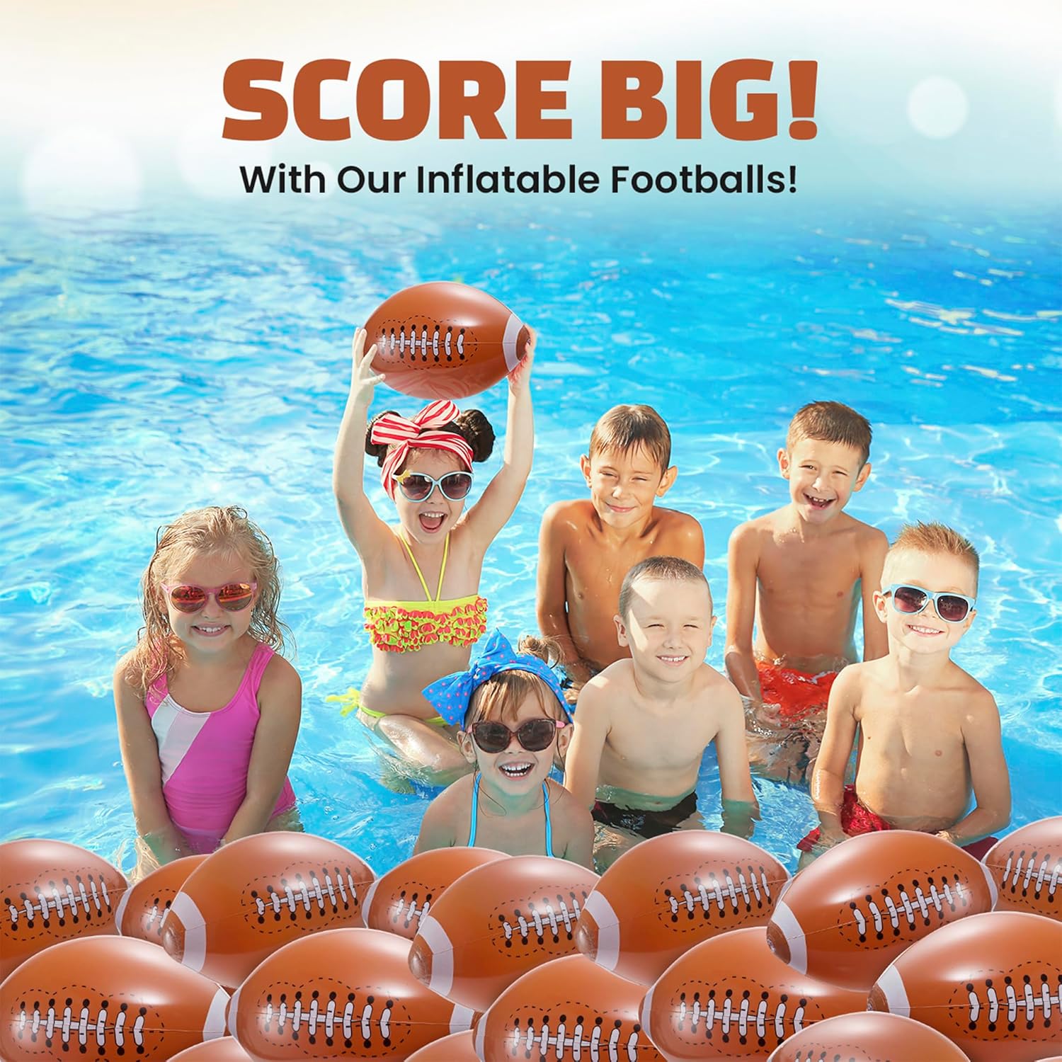 Thumbnail 4 de Bedwina 12-Pack 16" Inflatable Footballs 🏈