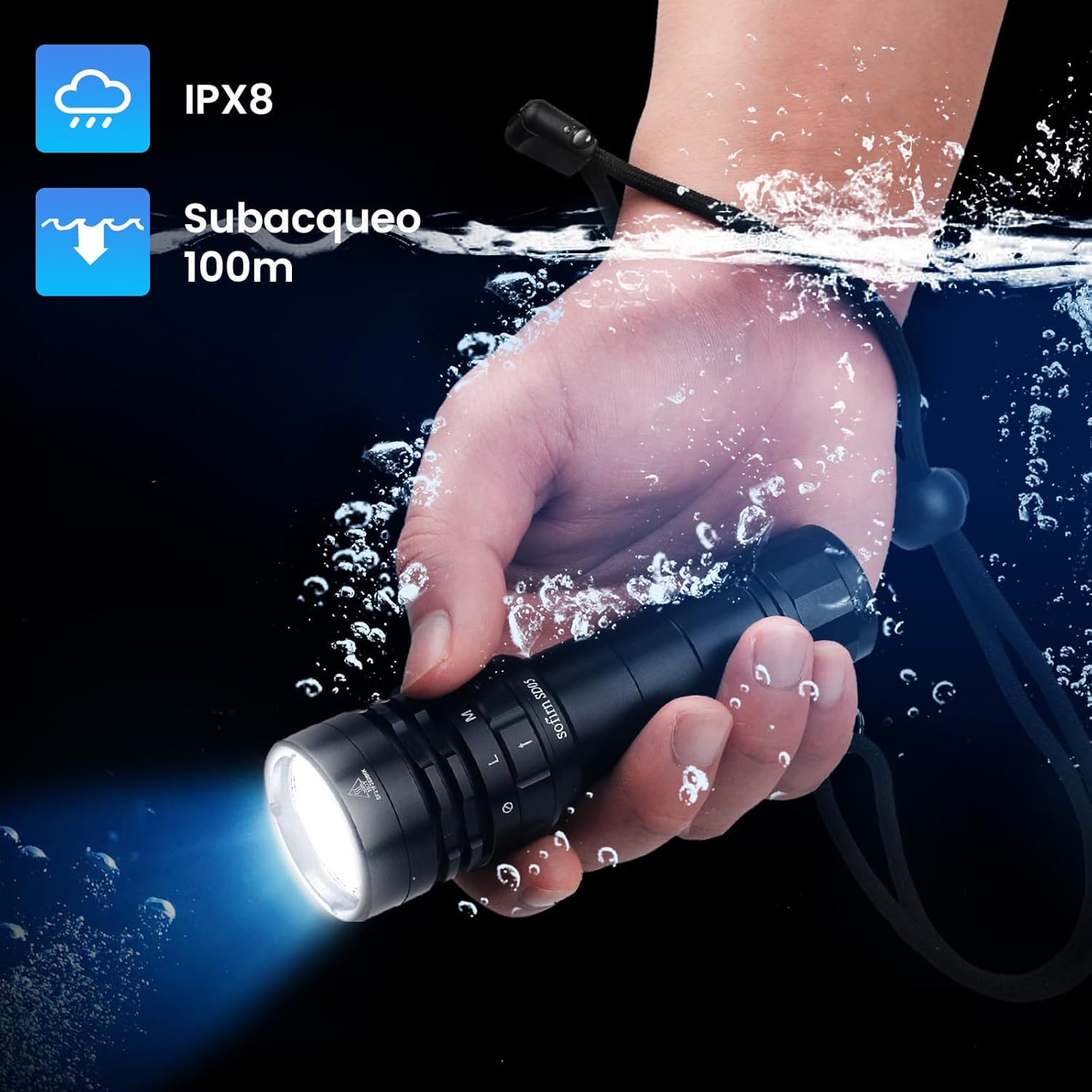 Thumbnail 2 de Sofirn SD05 torcia subacquea LED 3000 lumen con batteria 21700, anello magnetico e impermeabilità IPX8