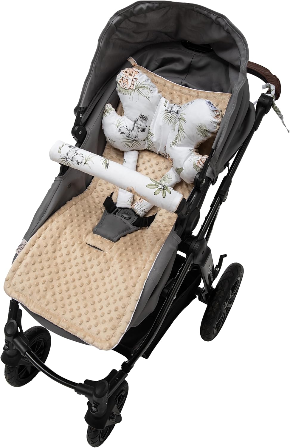 Thumbnail 3 de Medi Partners réducteur de siège poussette 78 x 35 cm double face minky/coton (Safari, beige)