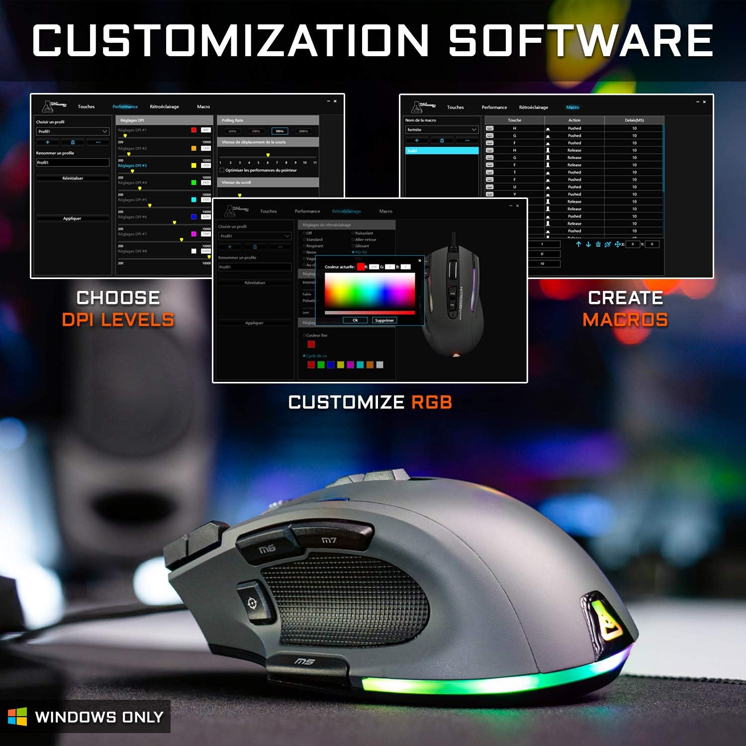 Thumbnail 5 de THE G-LAB Kult Nitrogen Core Mouse 10000 DPI