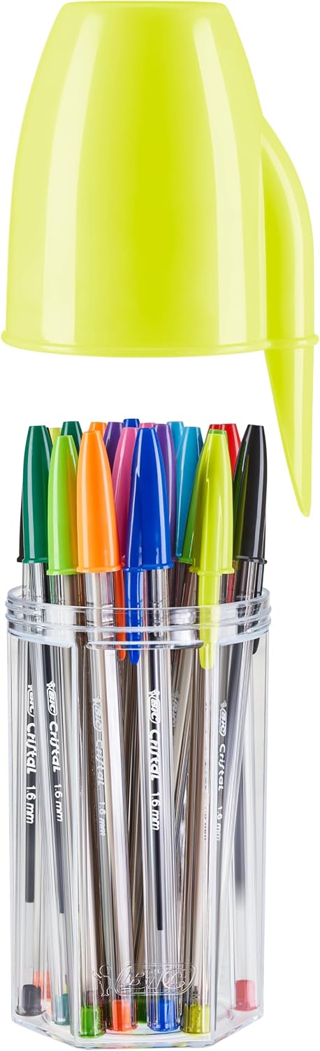 Detalle de BIC Megatubo: Set Penne Cristal Original, Cristal Fun e Fluo – 20 pezzi