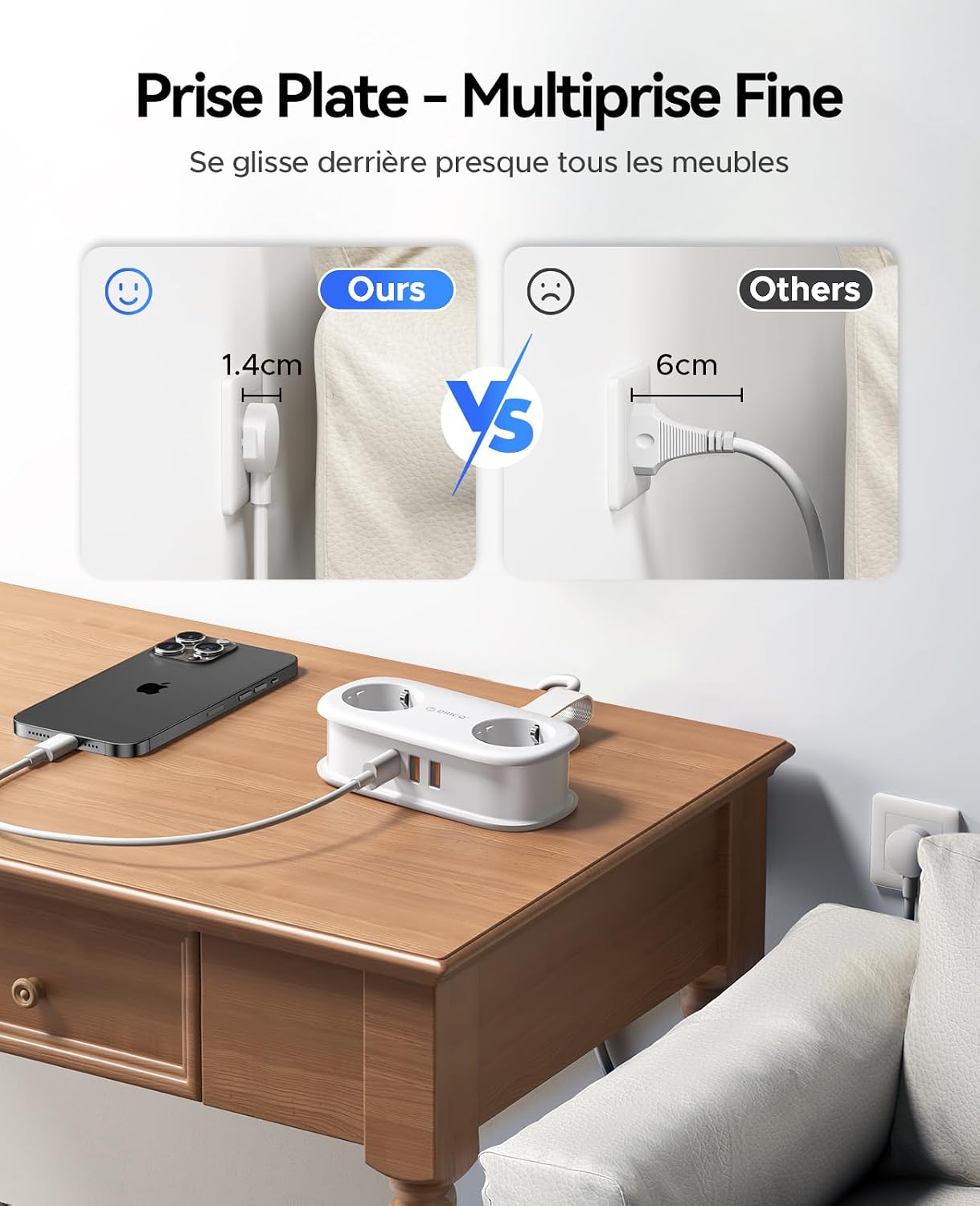 Thumbnail 6 de ORICO AP3 Multiprise Voyage 2 Prises USB-C 20W PD