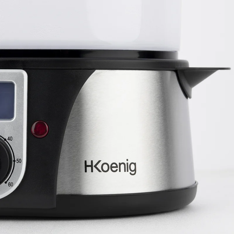 Detalle 2 de HKoenig VAP12 Cocedora al Vapor 1000W: cocina saludable en 12 litros