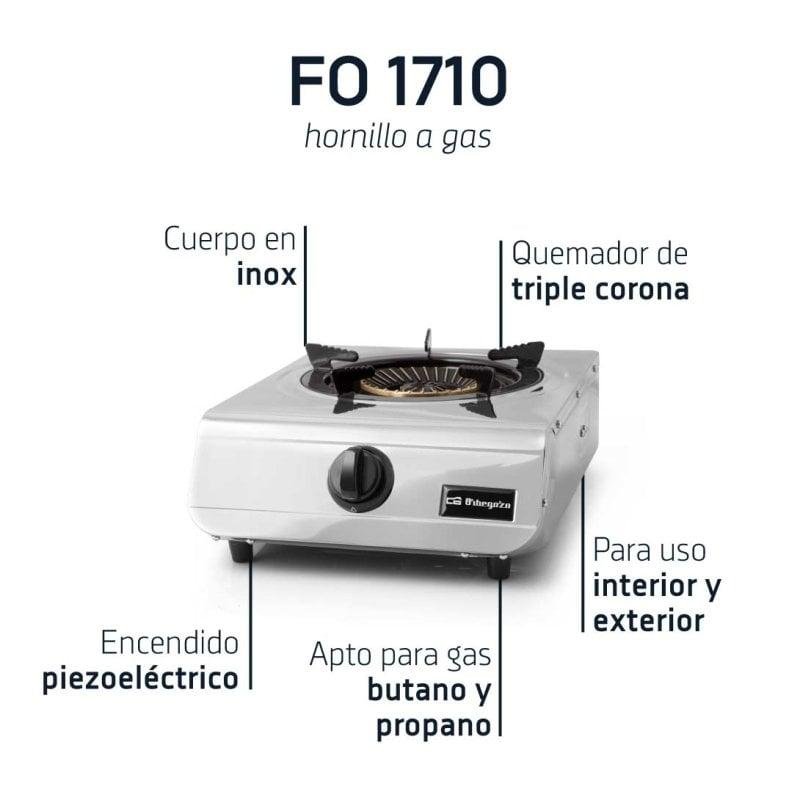 Thumbnail 2 de Hornillo a gas Orbegozo FO 1710 — Acero inoxidable, 4,3 kW