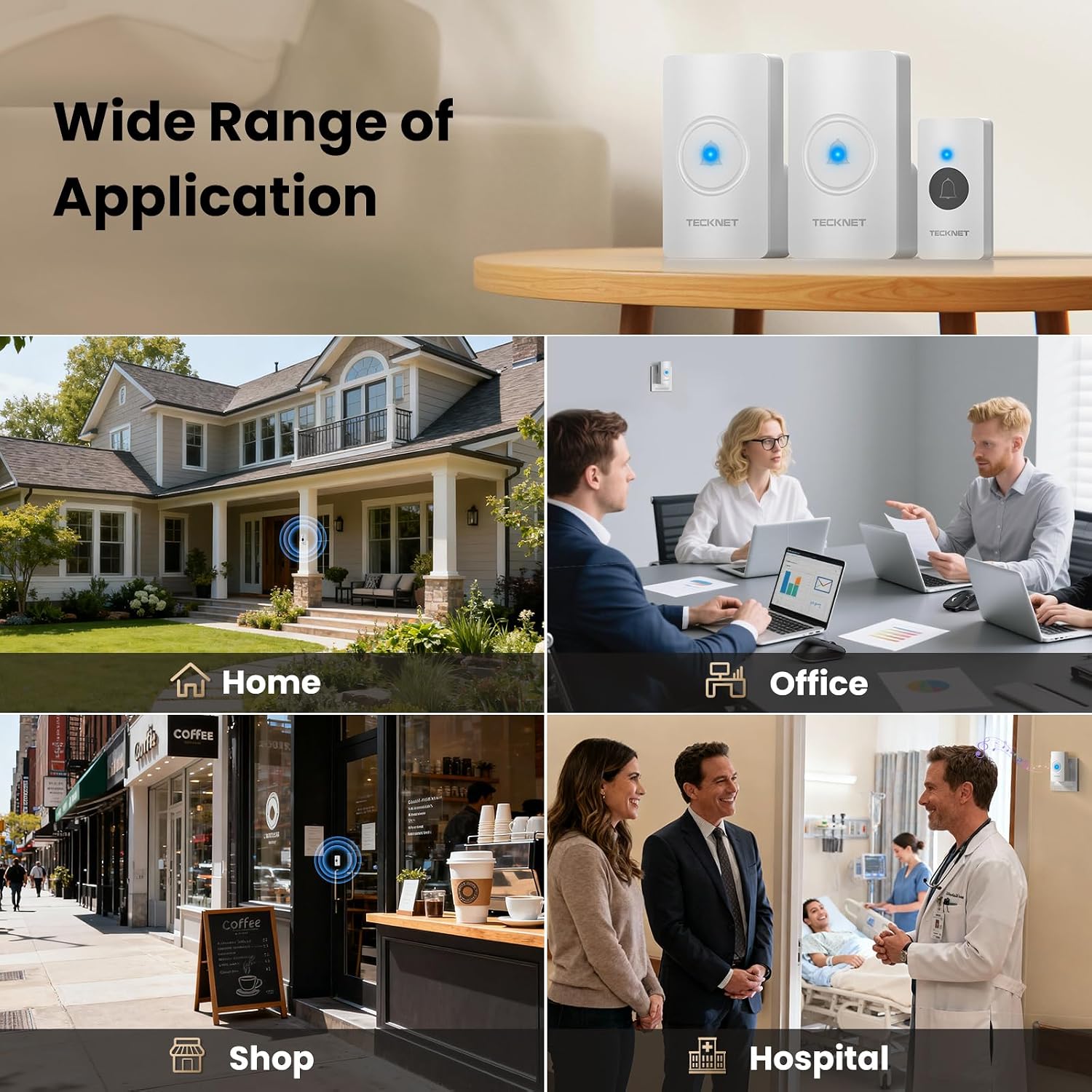 Thumbnail 5 de TECKNET Wireless Doorbell 2 Receivers