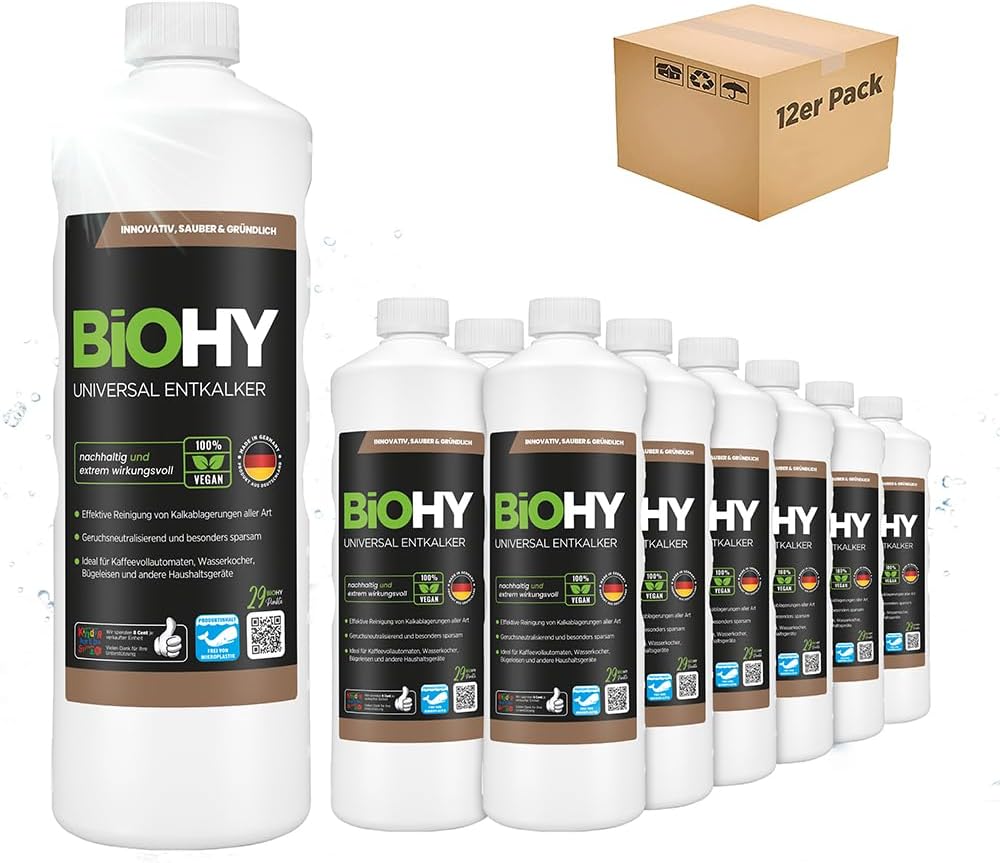 Detalle de BIOHY universele ontkalker, concentraat van 12 x 1 liter voor huishoudelijke apparaten
