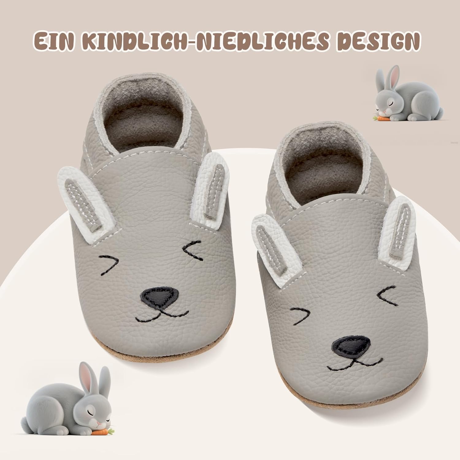 Detalle 2 de IceUnicorn Krabbelschuhe Baby Lauflernschuhe – weiches Leder, rutschfeste Sohle