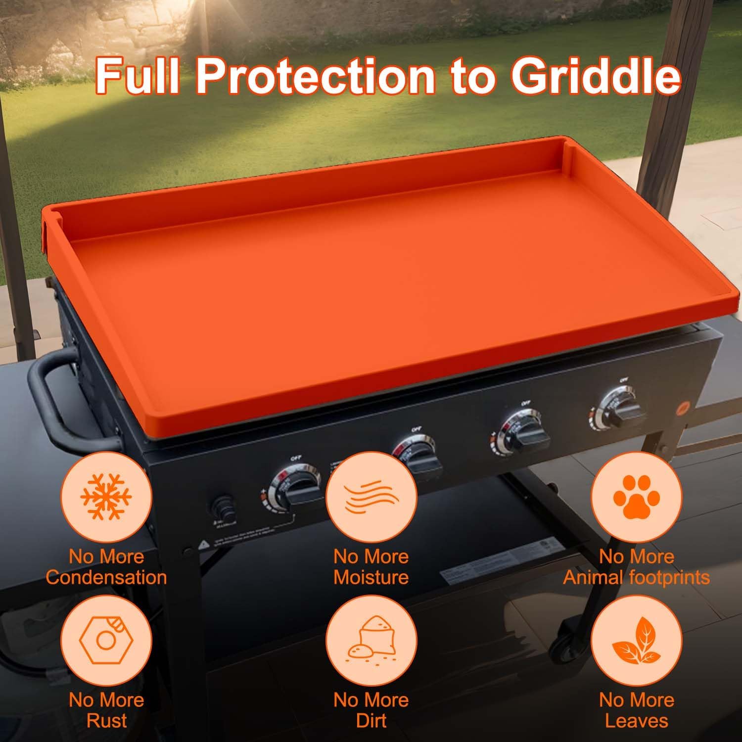 Detalle de BANGIE FWAP28 28-Inch Silicone Griddle Mat for Blackstone, Full-Wrap Cover