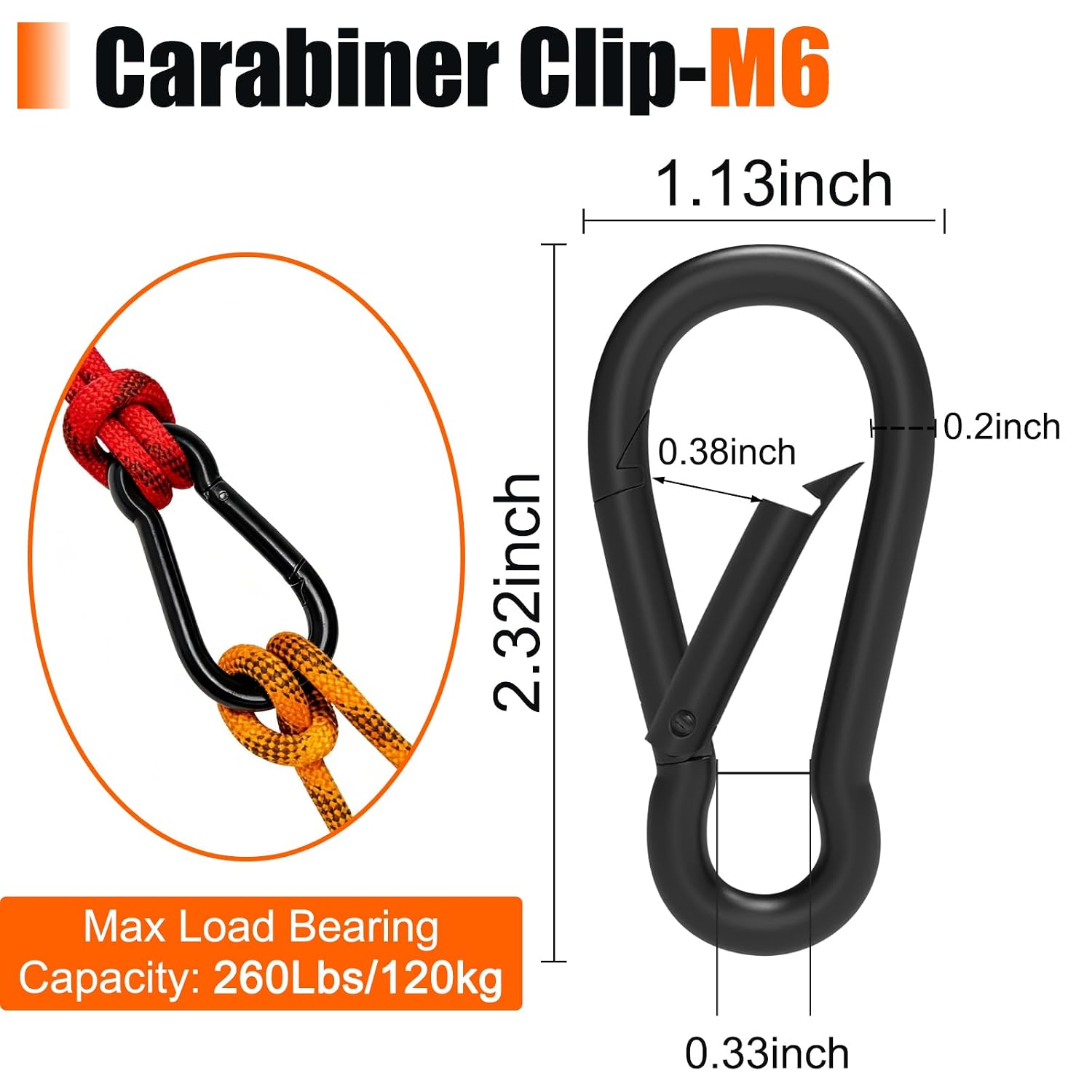 Thumbnail 1 de V-chen Carabiner Clips Galvanized Steel