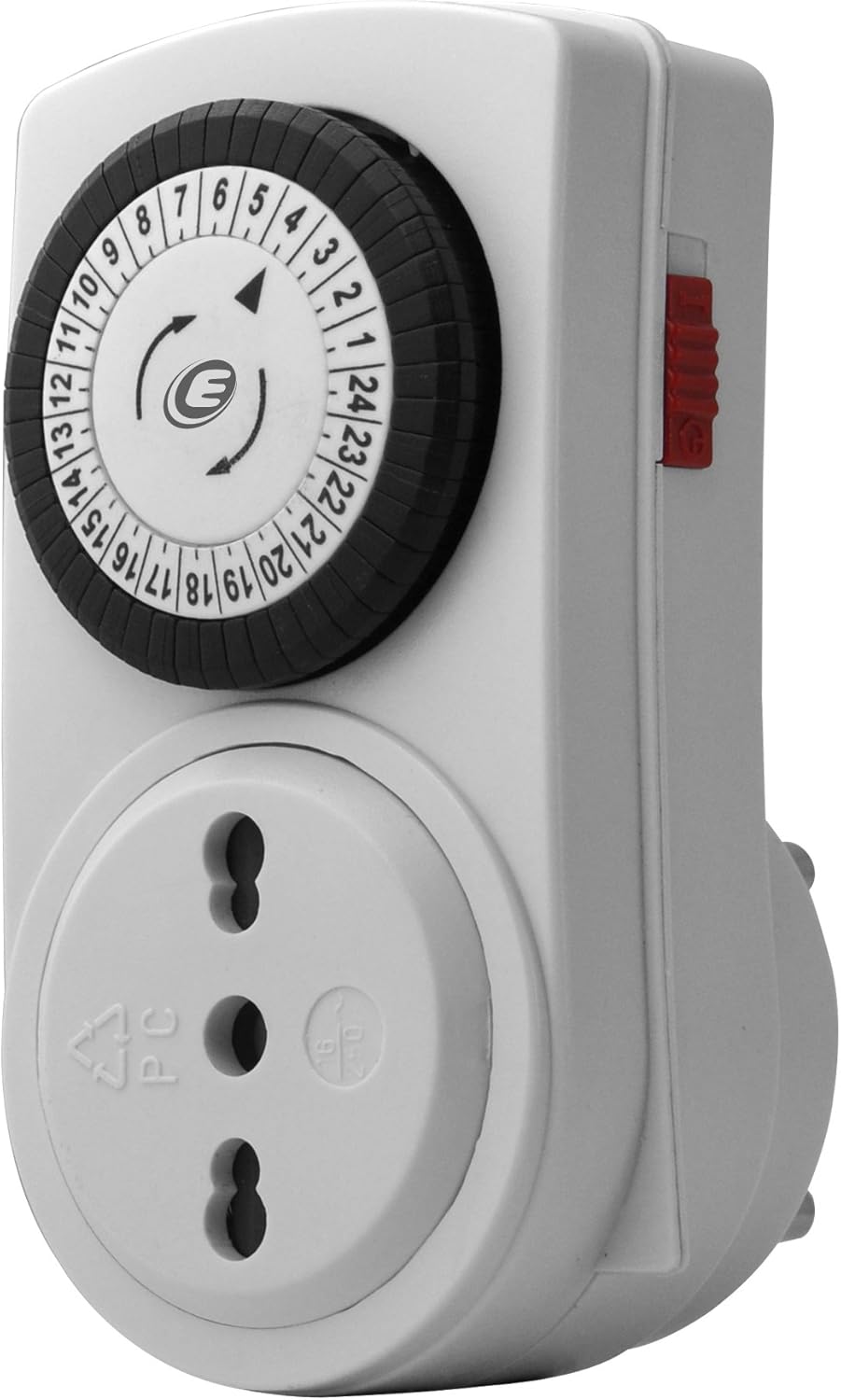 Thumbnail 4 de Electraline 58114 Mini Programmatore Timer Meccanico Giornaliero – Spina Italiana 10A, Presa Schuko + 10A, Bianco
