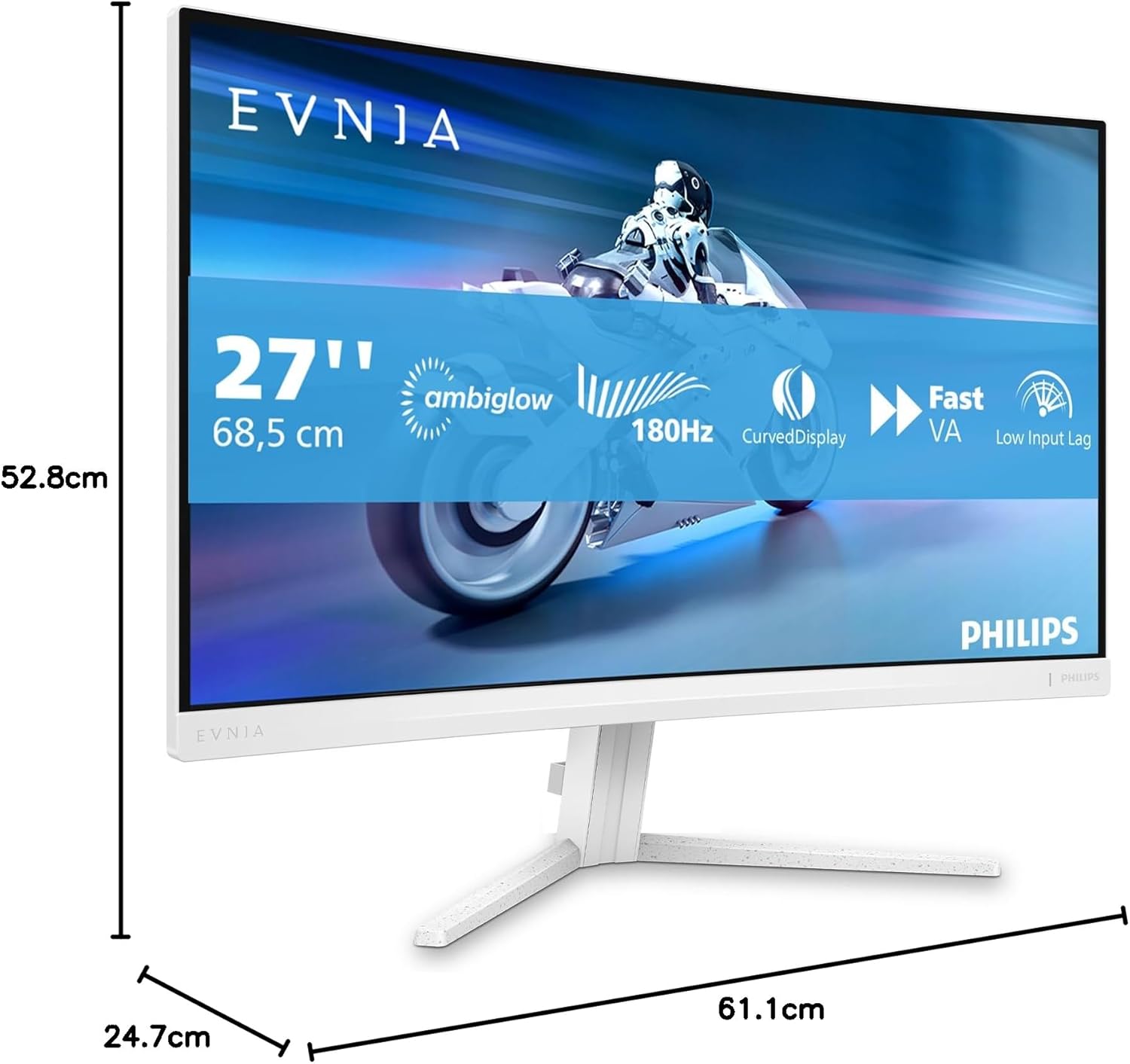 Thumbnail 6 de Philips Evnia 27M2C5201L 27-inch FHD Curved Gaming Monitor (180 Hz, 1 ms GtG, FreeSync Premium)