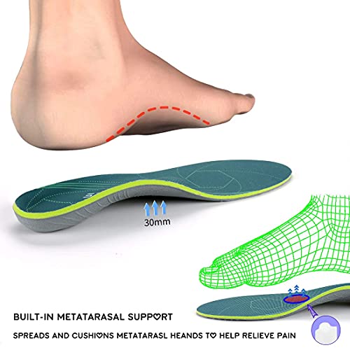 Thumbnail 4 de iFitna Plantar Fasciitis Arch Support Insoles (UK Size 13, 12.2" Length, Green)