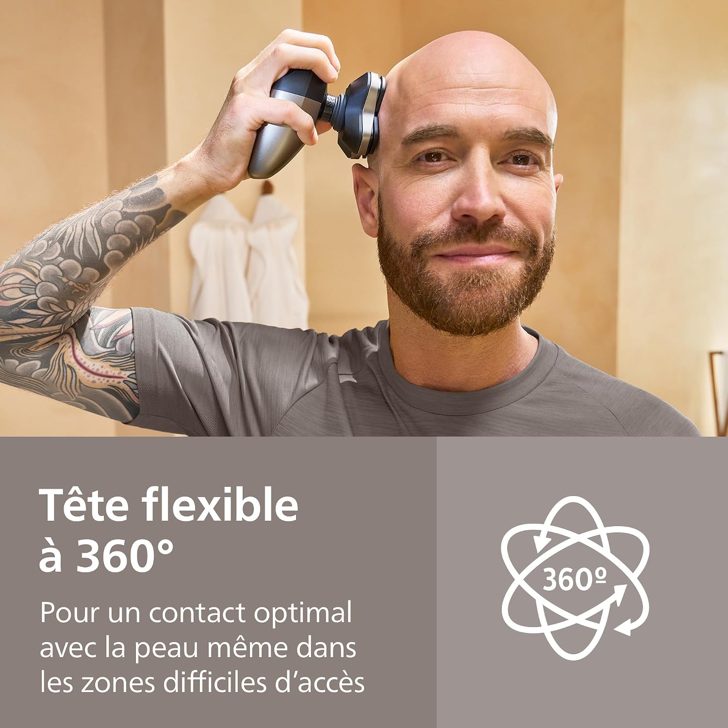 Thumbnail 3 de Philips HS9980/15 Head Shaver Pro 9000 — rasoir tête 360° 🪒