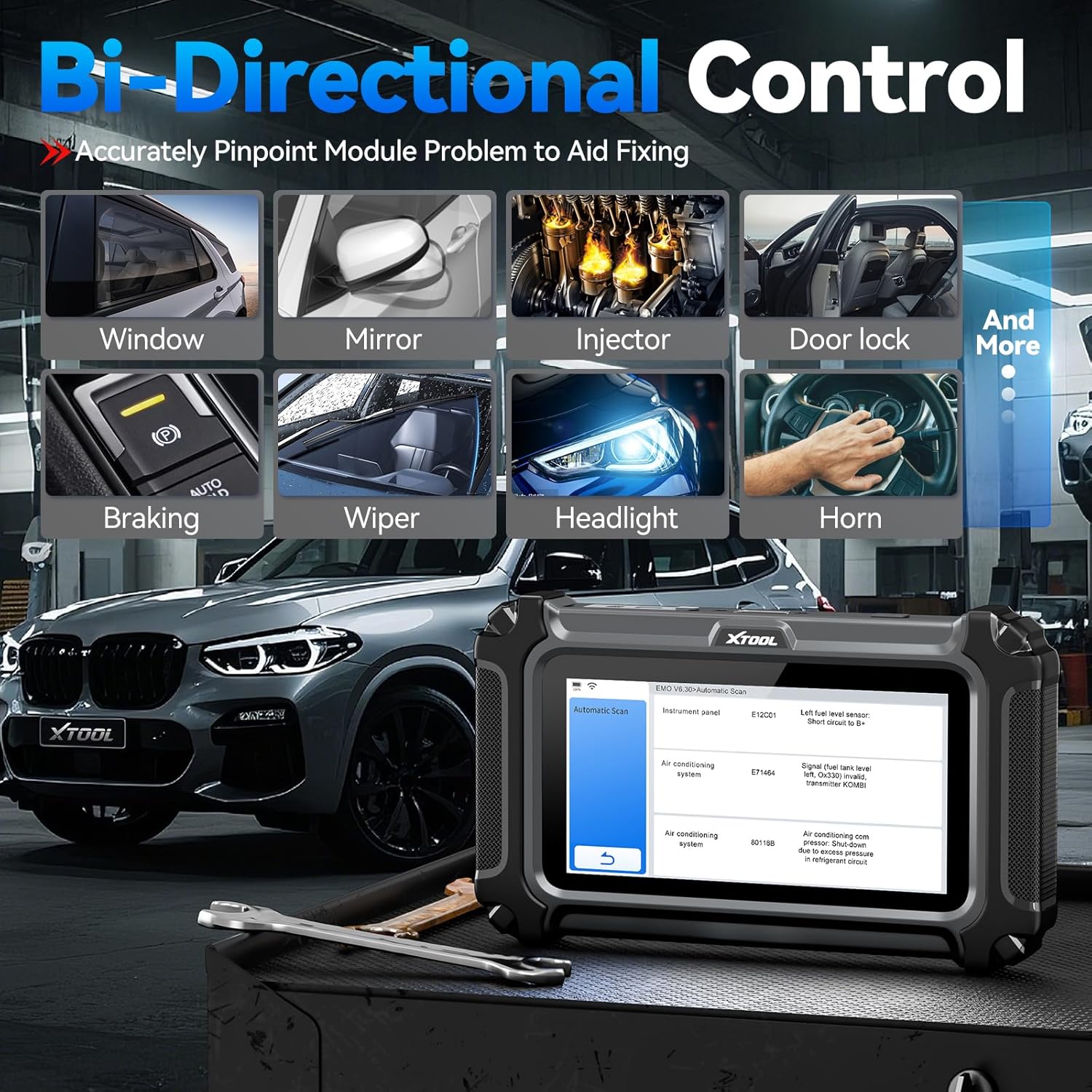 Detalle 2 de XTOOL IP500 OBD2 Scanner for BMW/Mini/RR – Bidirectional Diagnostics, Full System, 23+ Resets