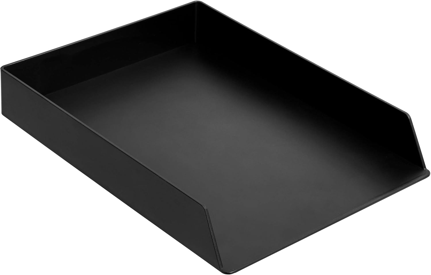 Thumbnail 1 de Amazon Basics Organiseur Rectangulaire en plastique – Lot de 2 corbeilles à courrier Noir (33 x 24,6 x 5,6 cm)