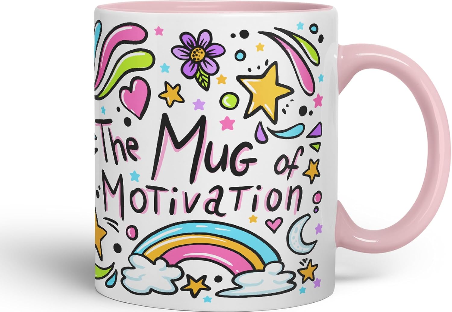 Thumbnail 1 de Vixar Motivation Ceramic Mug (Pink) – Coloured 325 ml tea or coffee gift cup