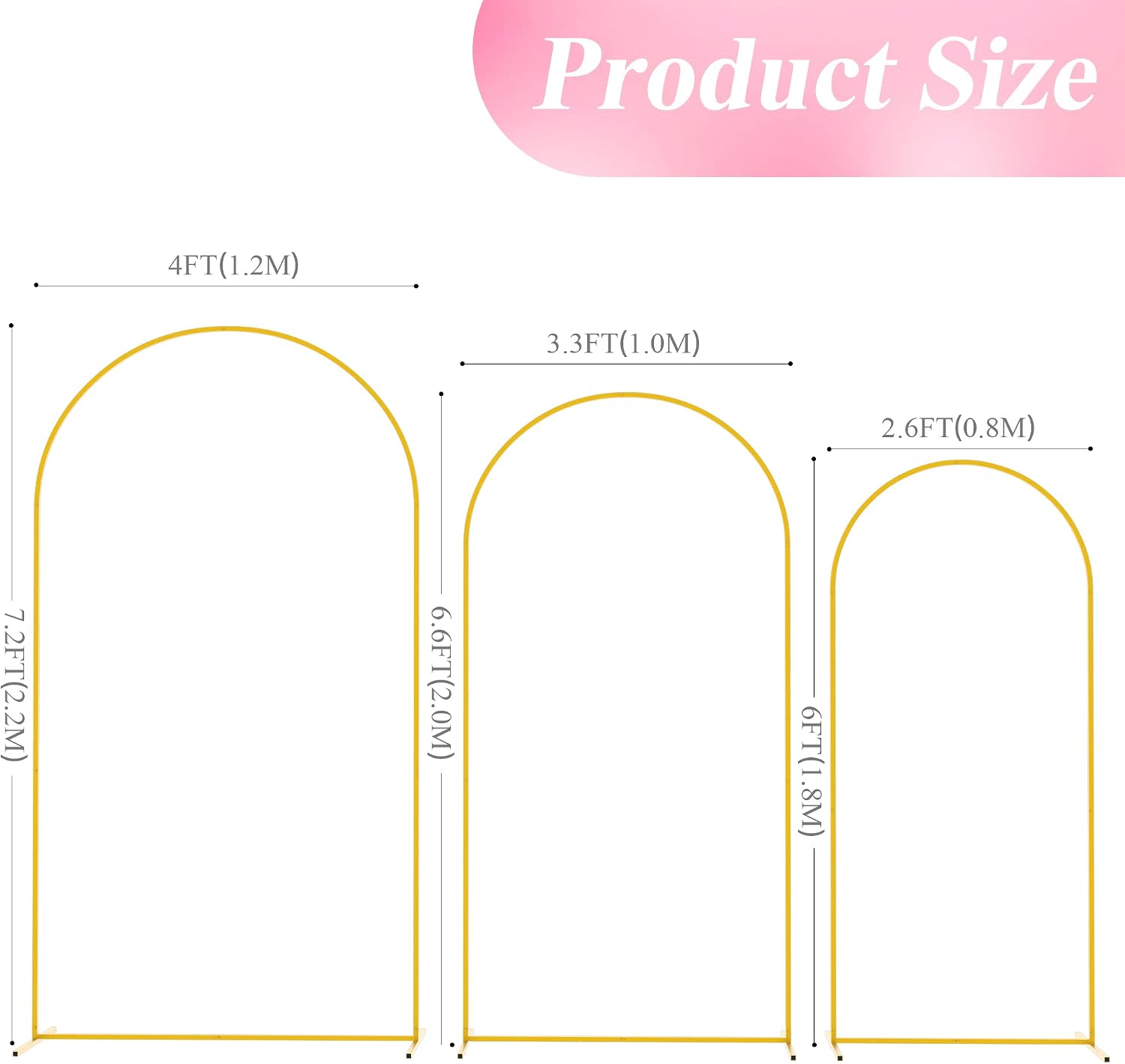 Detalle 2 de Wokceer Wedding Arch Backdrop Stand Set 7.2FT