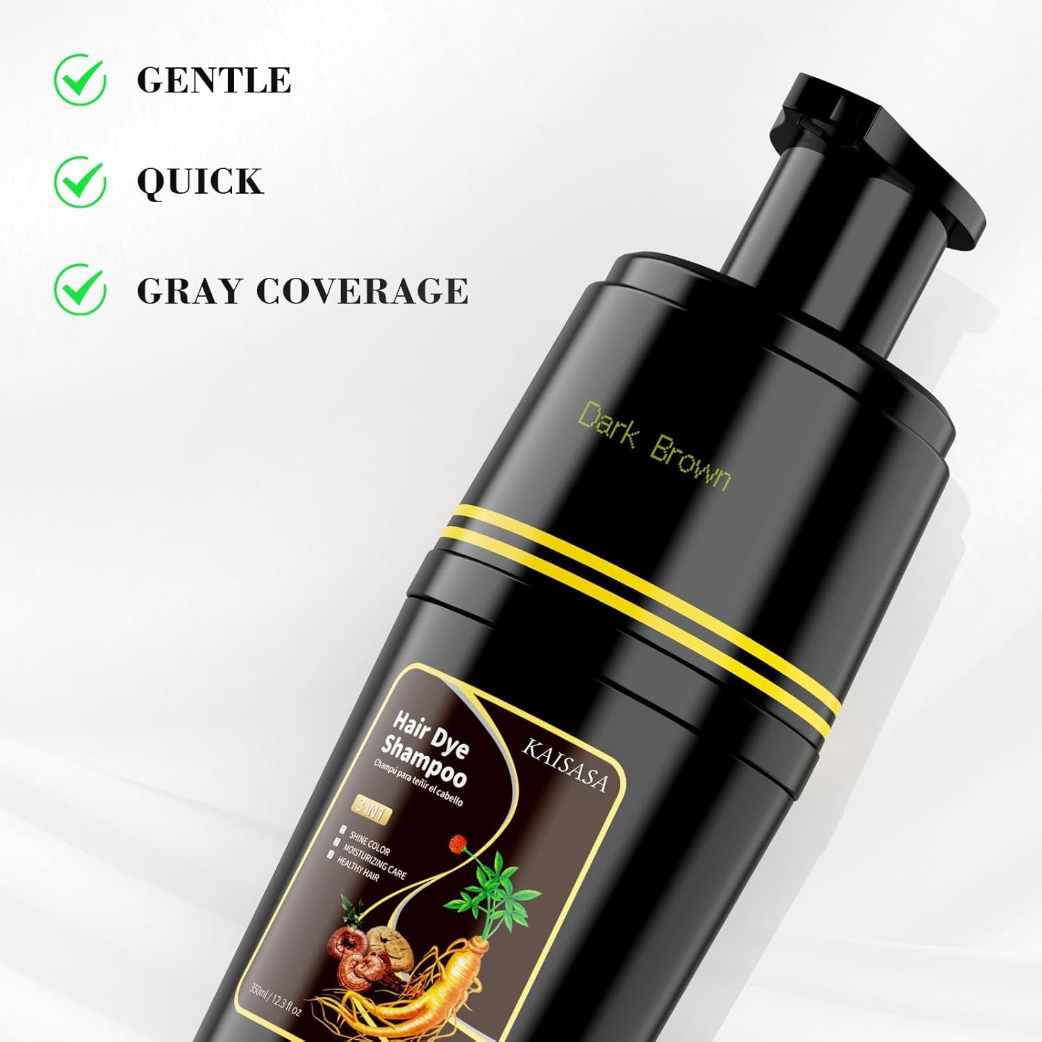 Thumbnail 5 de KAISASA Dark Brown Hair Dye Shampoo 3 in 1 — Grey Coverage with Gentle Herbal Formula