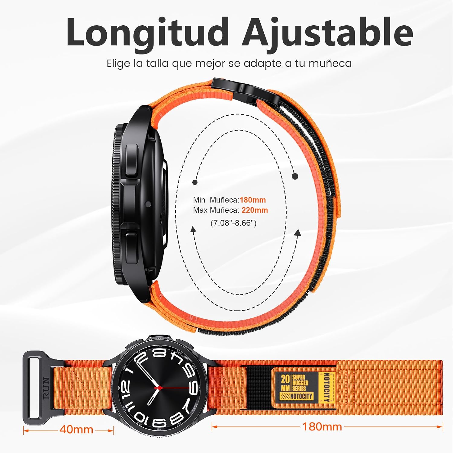 Detalle 2 de Correa nylon 20 mm para Galaxy Watch