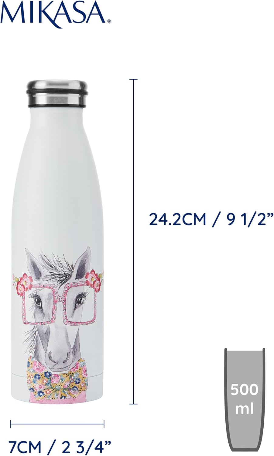Detalle 2 de Mikasa Tipperleyhill dubbelwandige drinkfles 500 ml met paardenprint