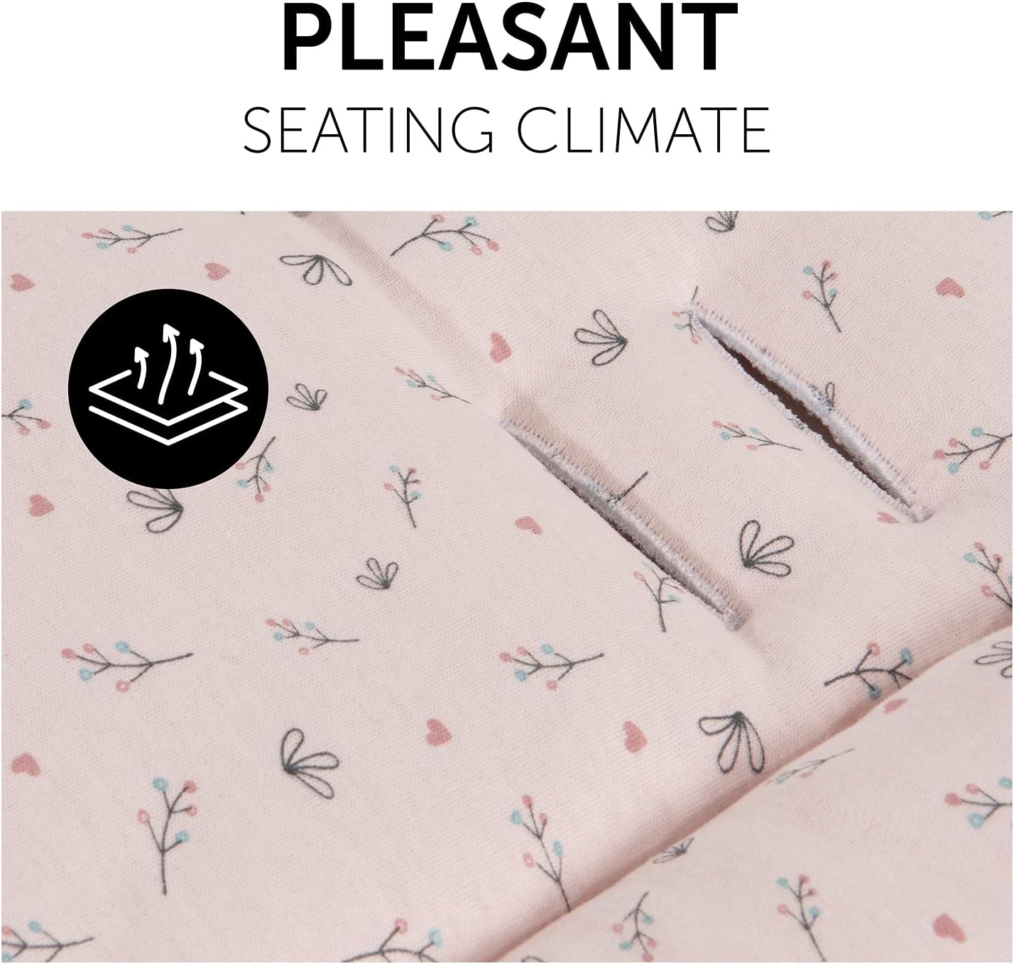 Detalle de hauck Padded Pushchair Liner, Flowers Rose — Universal Fit with Breathable Cotton