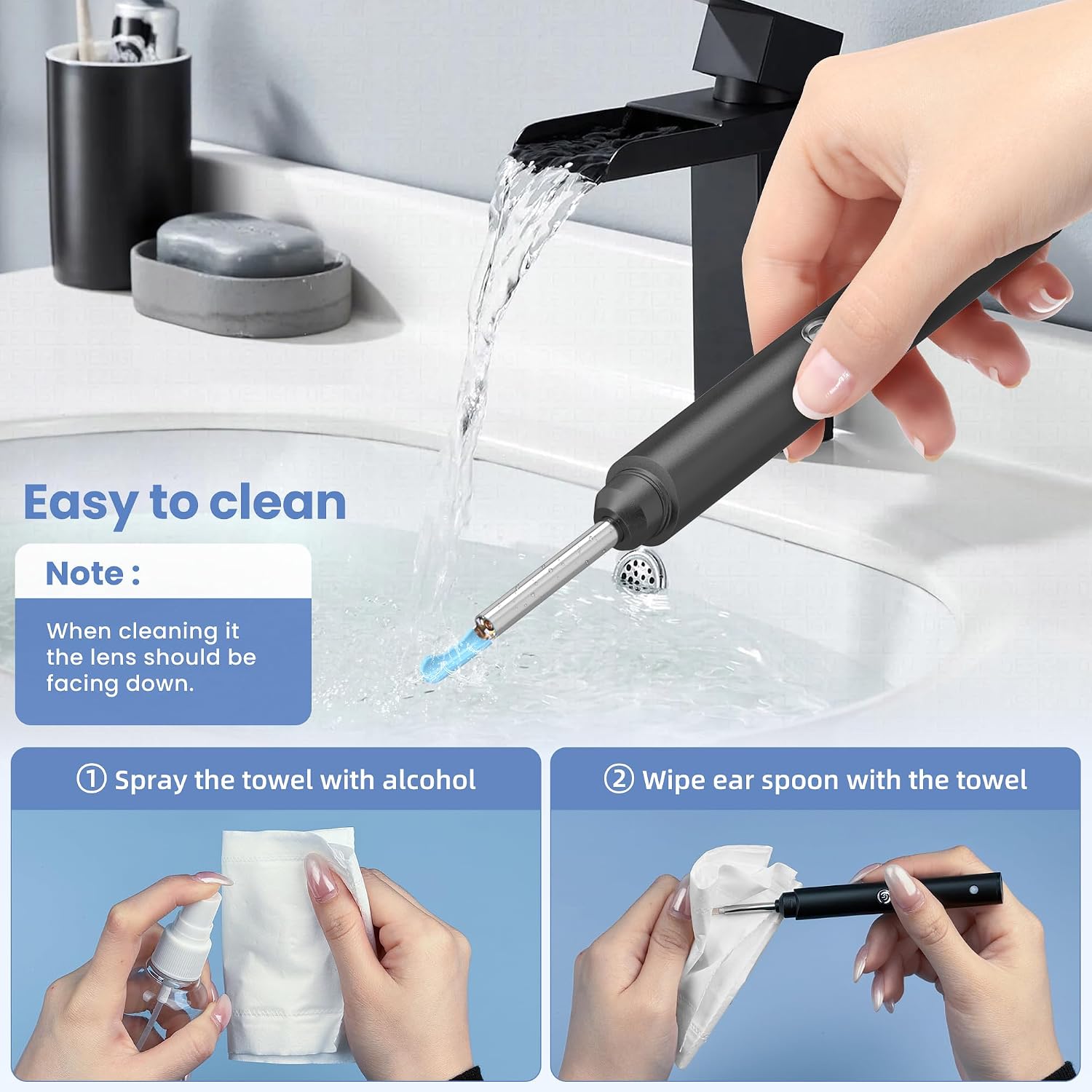 Detalle de DTHENS Ear Wax Removal Kit with 3.0 mm Camera, 6 LED Lights and Wi-Fi